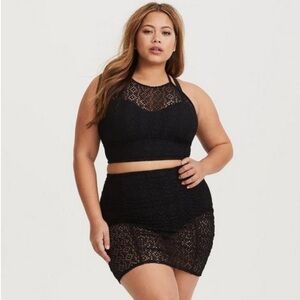 Torrid Crochet High Waisted Swim Skirt Bathing Suit Size 1